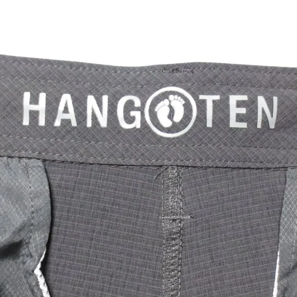 HANG TEN mens HYBRID shorts DARK GRAY summer SURFER quick dry SIZE 38 - Picture 8 of 11